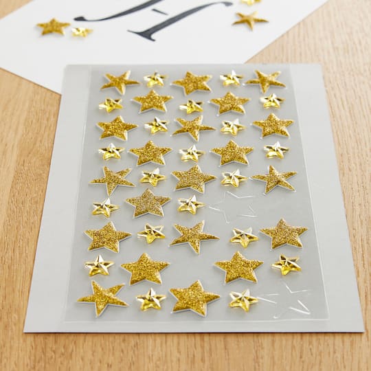 12 Packs: 45 ct. (540 total) Gold Glitter Star Stickers by Recollections™